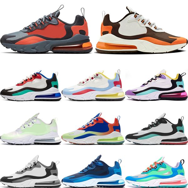 

new arrival react fashion grey and orange men women running shoes bauhaus right violet beige trainers sports sneakers size 36-45