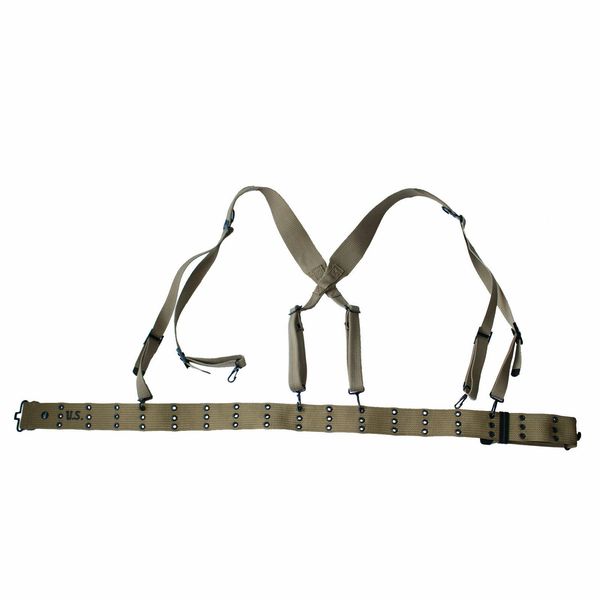 

wwii ww2 us army soldier x strap suspenders and belt combination soldier military field equipment war reenactments boxing ring