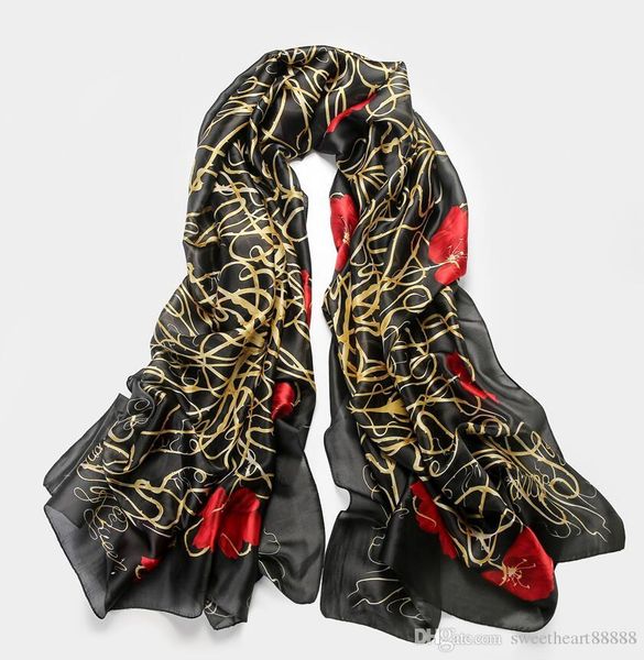 

11styles 100% silk shawl/wrap women's long wrap shawl beach silk scarf red flora black sparkly rectangle scarves 90x180cm 35"x70&q, Blue;gray