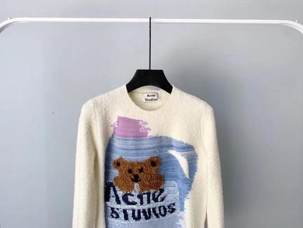 

new designer brand girls sweatshirt ac sweaters for ladies women cartoon bear female acne long sleeve ac t shirt for, Black