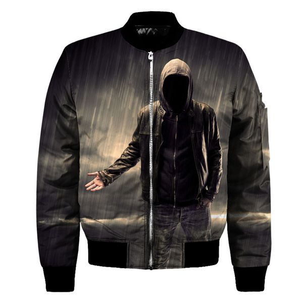 

2019 new 3d digital printing men's bomer jackets hip hop, Black;brown