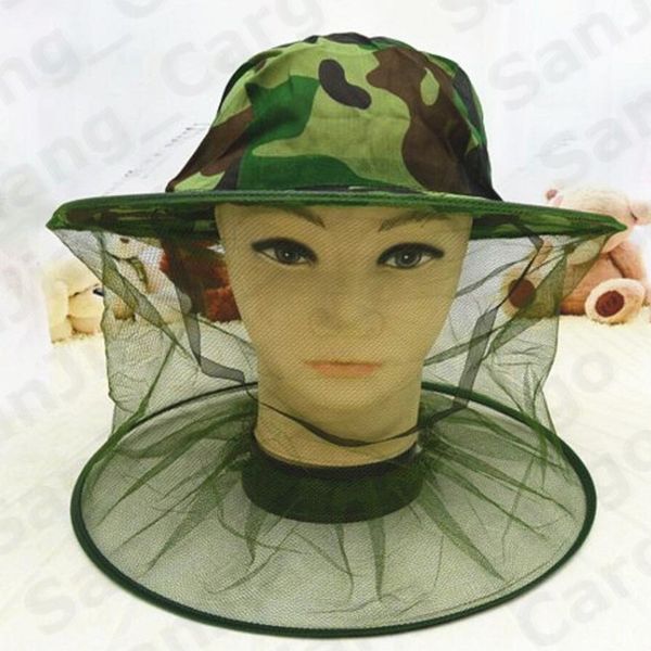 

summer fisherman hat camouflage beekeeping net mesh mask cap beekeeper anti-mosquito bug visor shawl head face protection bucket hat e31004, Yellow