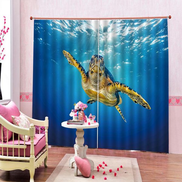 2019 Sea Turtles Curtains With Bathroom Decor Modern Animal