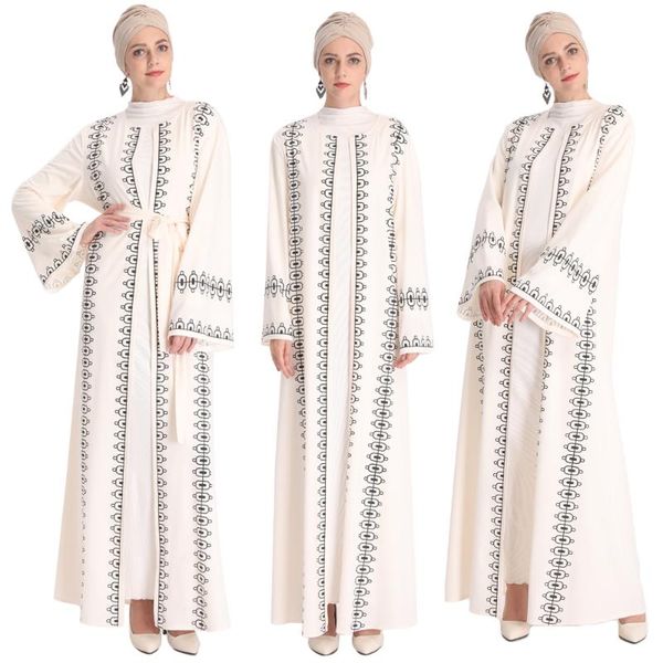 

dubai women muslim long sleeve maxi dress vintage islamic jilbab kaftan open front cardigan vintage kimono prayer arab clothing, Red