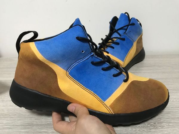 

trend womens men boots men outdoor waterproof ankle boots work shoes sneakers military graffiti canvas leather boots sneakers, Black