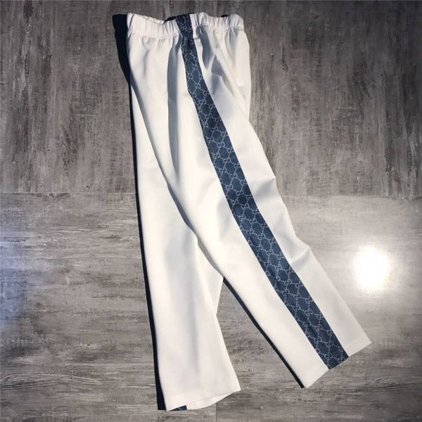 

fashion designer pants for mens track pants joggers symmetry letters luxury men sweatpants striped side sweater pants wholesale, Black