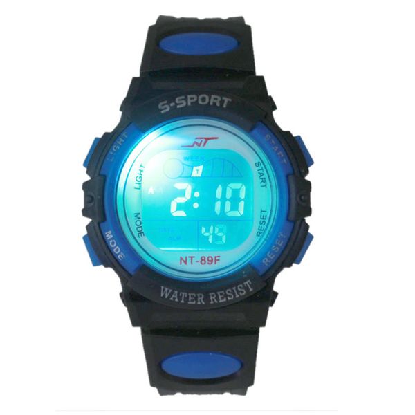 

fashion casual girl boys led light outdoor sports watches alarm date digital display multifunction student wrist watches relogio, Blue