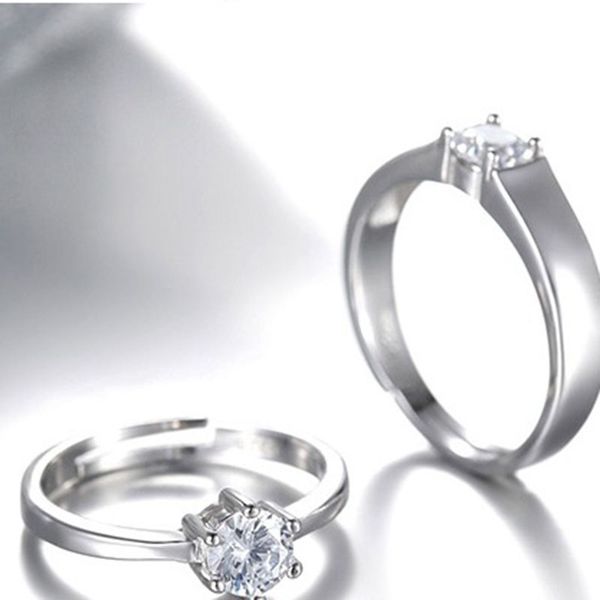 

цирконий кольцо открыть регулируемая кристалл обручальное обручальное кольцо серебро пара кольца для женщин mens дизайн ювелирные изделия и, Golden;silver