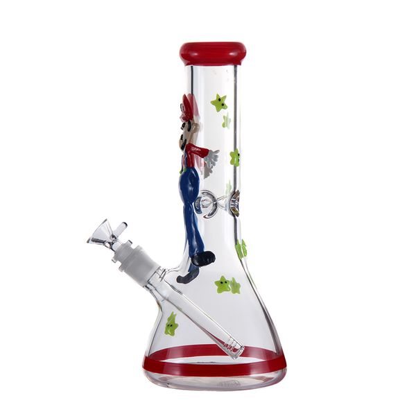 2020 12 Unique Mario Glass Water Bongs Thickness Beaker Bong Water Pipe