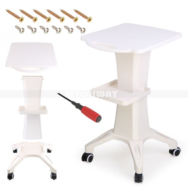 

Ab pla tic 4 wheel ab pede tal rolling cart alon tand trolley tyling pa cart for pa fractional rf facial lifting machine