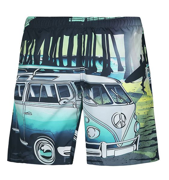 

Quick Drying Designer Mens Short Bus 3D Digital Print Mens Trousers Casual Male Clothing