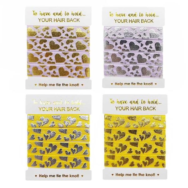 

5/8" gold and silver foil hearts printed foe fold over elastic for valentine day accessories, Slivery;white