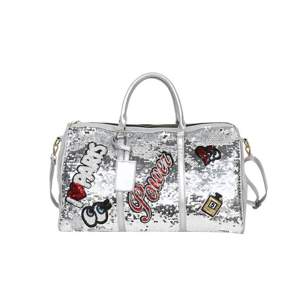 

мода блестки ночная дорожная сумка персонализированные короткие duffle bag большая емкость quitte сумки для женщин мужчин большие выходные