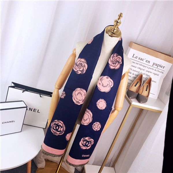 

дизайнер шарф женщина sacrves luxury atumn winter blending шаль шарф шарфы дизайнерские для женщин размер около 180x70cm 4color, Blue;gray