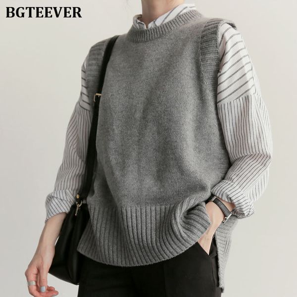 

autumn winter o-neck knitted vest women sweater chic knitted pullovers outerwear vest sweater female warm knitting jumpers 2019, White;black