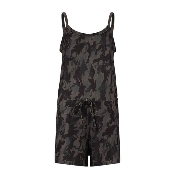 

trendy women clothes casual sleeveless bodycon camouflage romper off shoulder strap polyester playsuits one pieces, Black;white