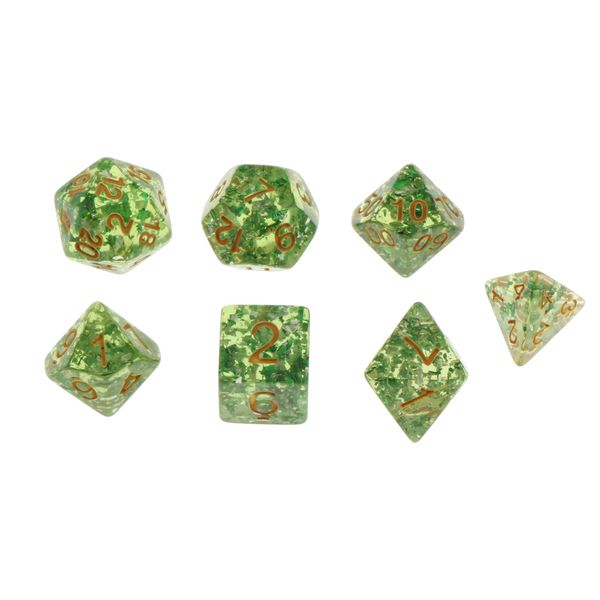 

7 pieces acrylic polyhedral dice set table game party games green