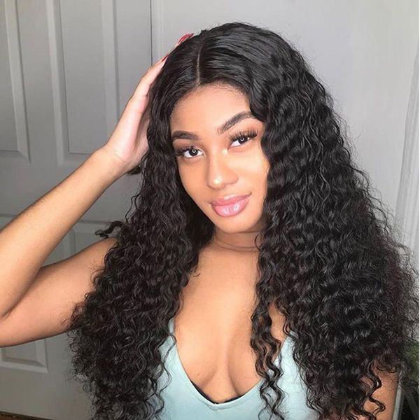 

glueless lace front human hair wigs for black women natural hairline malaysian curly full lace 360 frontal wig with baby hair, Black;brown