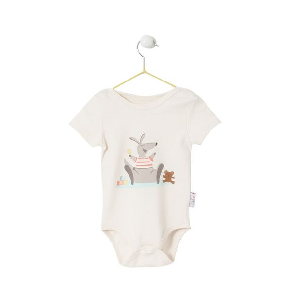 

red kangaroo baby organic cotton short sleeve bodysuits (6mths-9mths, White