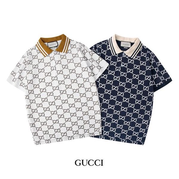

2020 style matching color polo reverse collar short sleeve, seiki production mercerized bead ground fabric, men and women the sam, White