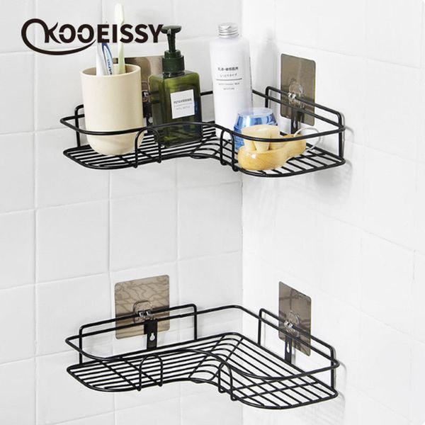 

home wall-mounted shelves easy to install self-adhesive organizer bathroom corner storage rack multifunctional shower wall shelf