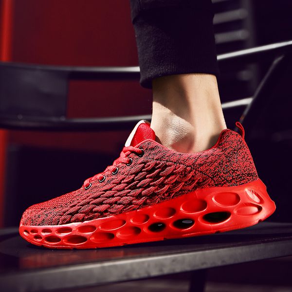 

four seasons shoes men fashion fashion flying woven net outdoor sports shoes men comfort men's casual, Black