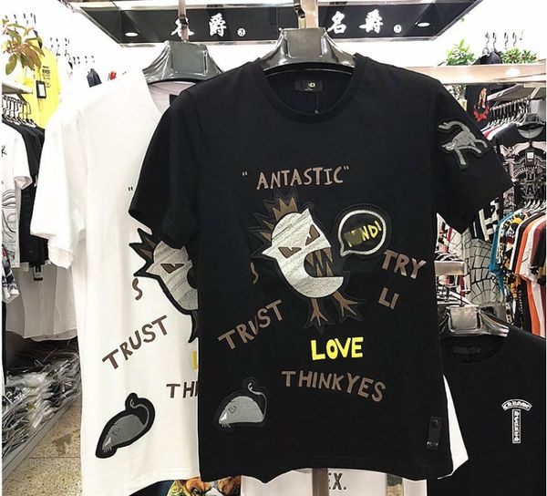 

luxury t-shirts summer men street wear design men cotton printing tshirt casual tee fd t-shirt, White;black