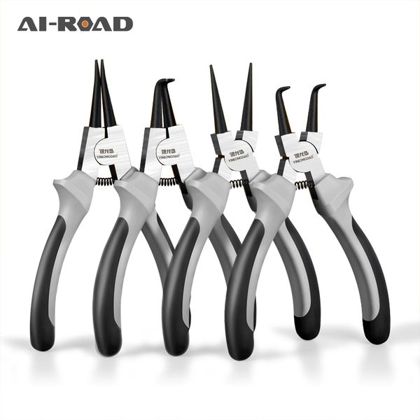 

6"/7"/9" multifunctional shaft hole snap ring pliers multi crimp tool internal external ring remover retaining circlip pliers