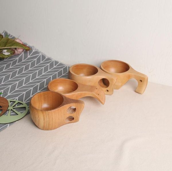 

200ml portable wooden coffee cup tea milk water drinking with handle hook mug sn2525