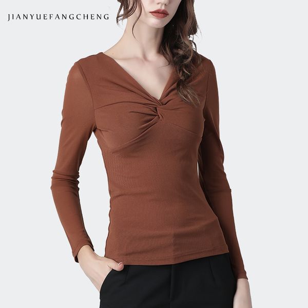 

v-neck brown sweater women skinny thin knitted sweater fashion elastic elegant slim female fall bottoming pullover, White;black