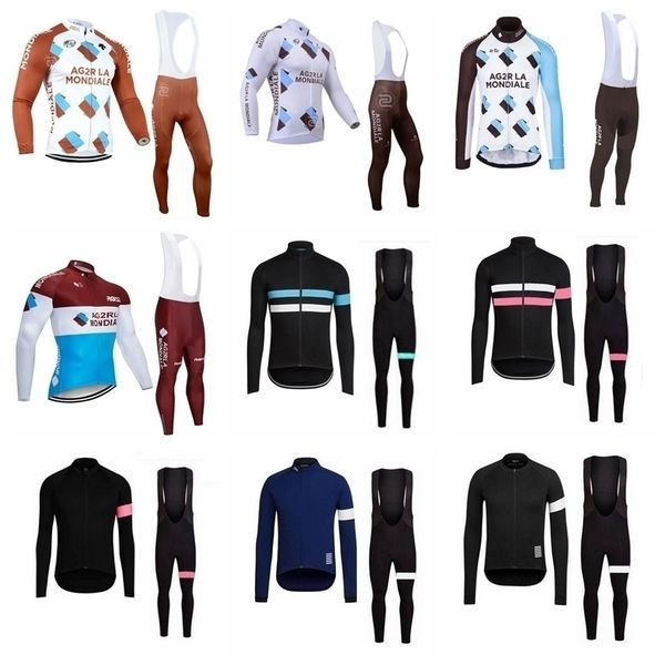 

ag2r rapha cycling long sleeves jersey bib pants sets spring and autumn men s breathable and windproof outdoor sports jersey s51401, Black;red
