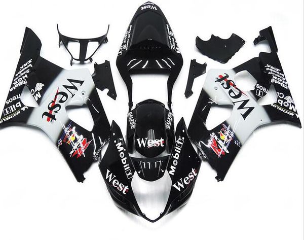 

injection mold new abs motorcycle full fairings kits fit for suzuki gsx-r1000 k3 2003 2004 03 04 gsxr1000 bodywork set black west luster