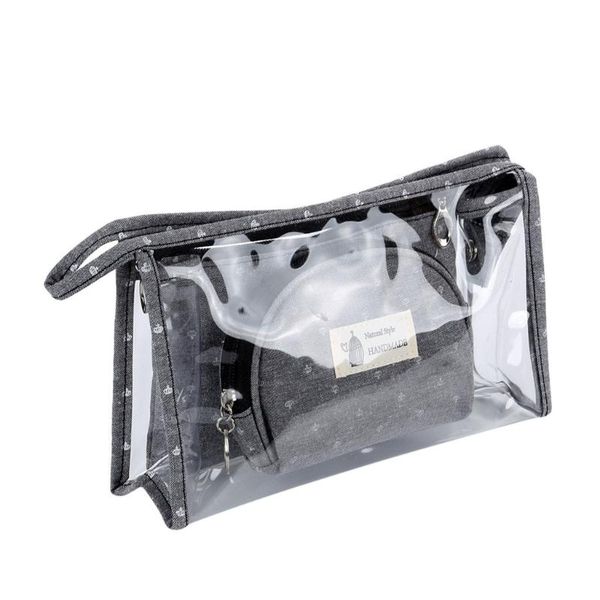 

women cosmetic bag transparent 3pcs travel multi-function wash storage bag makeup-bag storage beauty-case toiletry-bag-kits