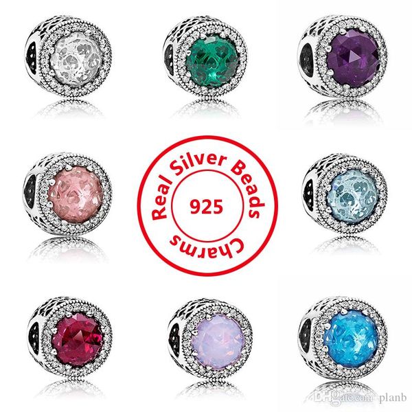 

925 silver crystal clear cz подвески европейские шарики с оригинальной коробке fit пандора змея цепи браслет charms ювелирные изделия diy ma, Black