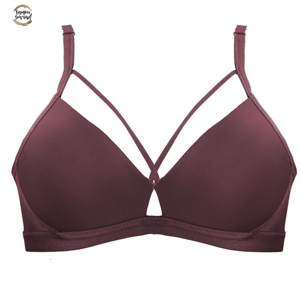 

color pueple deep v cup wireless bra fashion comfort bralette underwear female soft bras for women lingerie brasier mujer, Red;black