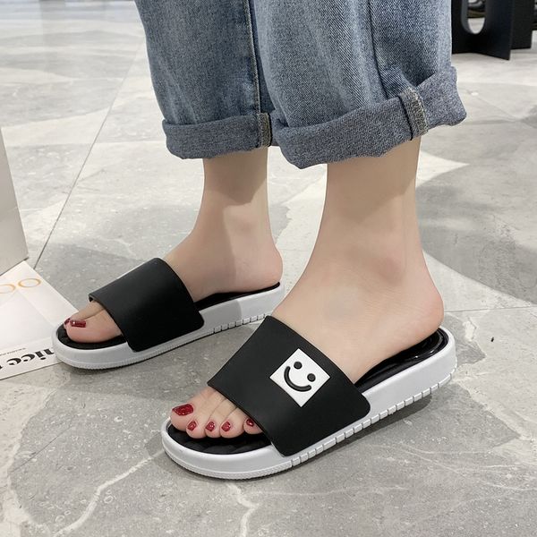 

beach shoes ladies' slippers luxury slides slipers women sabot designer 2020 flat basic rubber fashion pu rome shoes woman 2020, Black