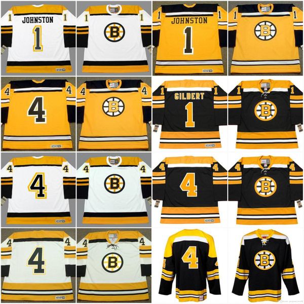 

Boston Bruins Jersey 1 EDDIE JOHNSTON GILLES GILBERT 4 BOBBY ORR Winter Classic 6 GORD KLUZAK 6 JOE THORNTON Vintage Hockey Jersey