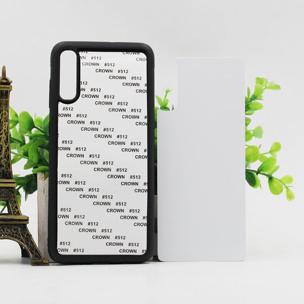 Borracha TPU DIY Sublimation Case com cola de chapa de metal de alumínio para Samsung Galaxy A10 A30 A50 A70 A40 M10 M20 M30 50P