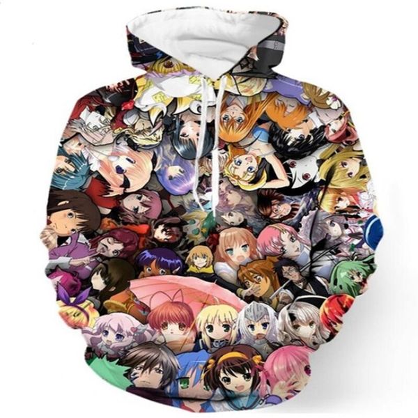 

2019 fashion cartoon anime hoodies women/men funny long sleeve 3d printed pullover hipster sportwear h645, Black