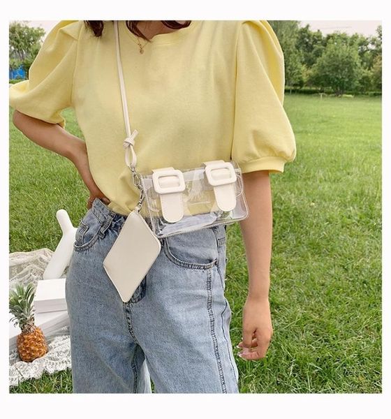 

2020 new korean version of the shoulder bag women's casual fashion jelly women's bag messenger small square