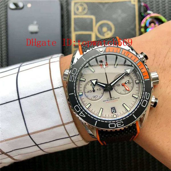 

classic mens watches sport watch luxury watch swiss vk quartz movement sapphire super luminous water resistant 316l steel canvas strap, Slivery;brown