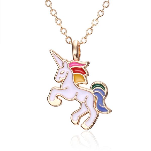

horse necklace for girls children kids enamel cartoon horse jewelry accessories women animal necklace pendant unicorn party, Silver