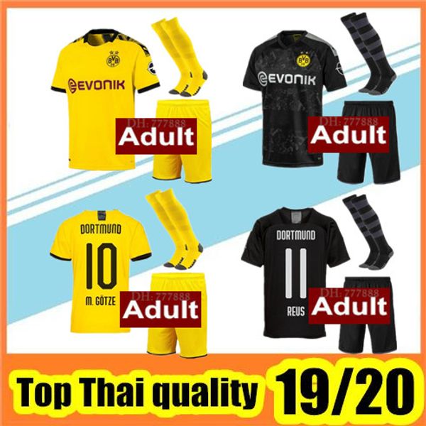 

2019 20 borussia soccer jersey 2019 2020 football shirt sancho hummels brandt paco delaney gk men kit maillot, Black
