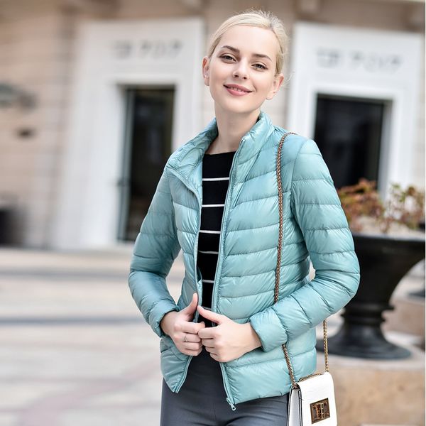 

women sort winter down coat 90% white duck down light jacket female warm outerwear parka jacket plus size 6xl, Black