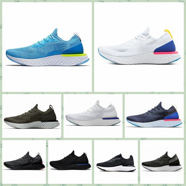 

nrea1a 2018 new react running shoes for mens womens triple black white oreo blue breathable sports sneakers size36-45