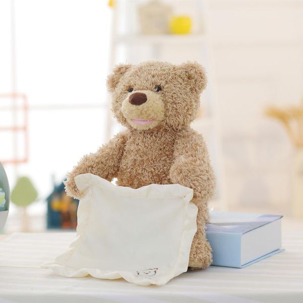 

new peek a boo teddy bear play hide and seek lovely cartoon stuffed teddy bear kids birthday gift cute music bear plush toy