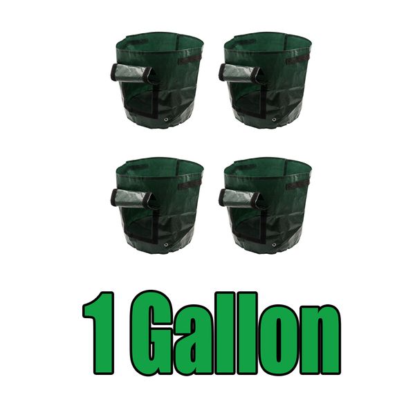 

4pcs 1 gallon garden plant potato grow bags with flap durable reusable