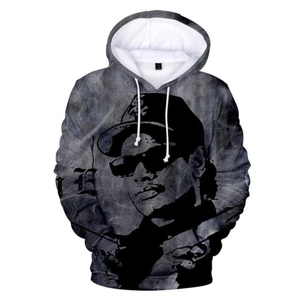 

бренд толстовки новый рэпер eazy e 3d печатных с длинным рукавом мужские толстовки с капюшоном повседневная плюс размер мужские толстовки му, Black