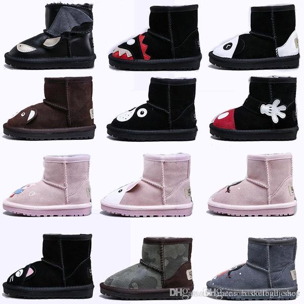 

original wgg child boots shoes animal designers snow boot shoes australian classic woolen for boy girl leather warm little feet