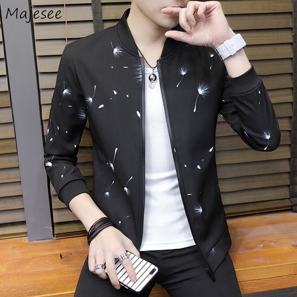 

jacket men zipper plus size autumn printing clothes harajuku mens jackets and coats korean streetwear males soft, Black;brown
